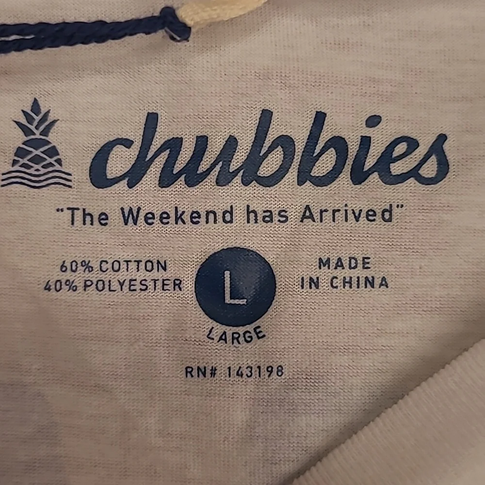 CHUBBIES White Blue The Flamingo Shirt Large Short Sleeve Mens T Shirt‎ NEW - Picture 7 of 8